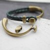 Half Cuff Bracelet Findings, Button Bracelet Clasp, antique brass