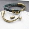 Half Cuff Bracelet Findings, Button Bracelet Clasp, antique brass