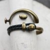 Half Cuff Bracelet Findings, Button Bracelet Clasp, antique brass