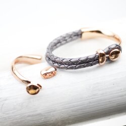 Half Cuff Bracelet Findings, Button Bracelet Clasp, Rose Gold