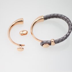 Half Cuff Bracelet Findings, Button Bracelet Clasp, Rose Gold