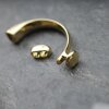 Half Cuff Bracelet Findings, Button Bracelet Clasp, Gold