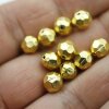 10 pcs. Facetted  Beads, Metal  Beads 7 mm, matte Gold