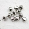 10 pcs. Facetted  Beads, Metal  Beads 7 mm, Rhodium Imitation