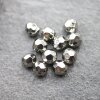 10 pcs. Facetted  Beads, Metal  Beads 7 mm, Rhodium Imitation