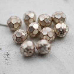 10 pcs. Facetted  Beads, Metal  Beads 7 mm, Rose Perlmutt