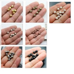 10 pcs. Facetted  Beads, Metal  Beads 7 mm, Rose Perlmutt