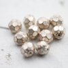 10 pcs. Facetted  Beads, Metal  Beads 7 mm, Rose Perlmutt