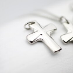 10 Cross Pendants 19x15 mm, Rhodium Imitation