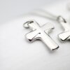 10 Cross Pendants 19x15 mm, Rhodium Imitation