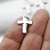 10 Cross Pendants 19x15 mm, Rhodium Imitation