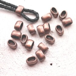 10 metal Sliderbeads 11x7 mm, Antique Copper