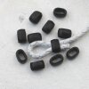 10 metal Sliderbeads 11x7 mm, Jet Matte