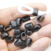 10 metal Sliderbeads 11x7 mm, Jet Matte