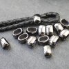 10 metal Sliderbeads 11x7 mm, Jet Hematite