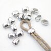 10 Metall Schiebeperlen 11x7 mm, Rhodium