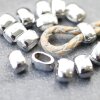 10 Metall Schiebeperlen 11x7 mm, Rhodium