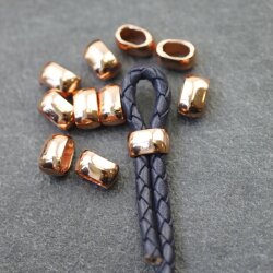 10 metal Sliderbeads 11x7 mm, Rosegold