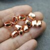 10 Metall Schiebeperlen 11x7 mm, Rosegold