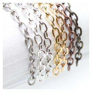 1 Meter Extension Chain 1,2*4,6*7 mm Silver