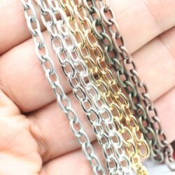 1 Meter Extension Chain 1,2*4,6*7 mm Silver