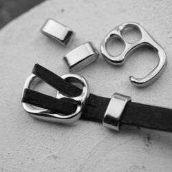 5 Hook Bracelet Clasp Sets, Jet Hematite