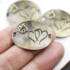 5 Double Heart Love Connector Antique Brass