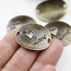 5 Heart Love Connectors Antique Brass