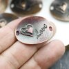 5 Heart Love Connectors Antique Copper