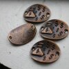 5 Money Bag Connector, Artisan Charms Antique Copper