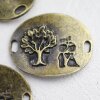 5 Tree of Life Bracelet Connector, Artisan Charms Antique Brass