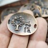 5 Tree of Life Bracelet Connector, Artisan Charms Antique copper