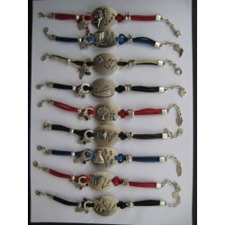 5 Luck Cowboy Boot Bracelet Connector, Artisan Charms Antique Brass