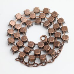 Antique Copper Empty cup chain for 8 mm Swarovski and Preciosa Crystals