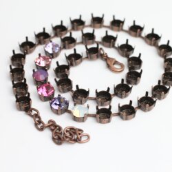 Antique Copper Empty cup chain for 8 mm Swarovski and Preciosa Crystals