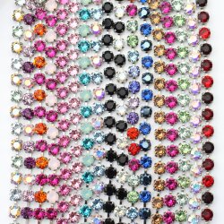 Ketten Fassung  für 8 mm Chatons Swarovski und Preciosa Kristalle Gold