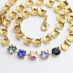 Gold Empty cup chain necklace for 8 mm Swarovski and...