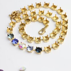 Ketten Fassung  für 8 mm Chatons Swarovski und Preciosa Kristalle Gold