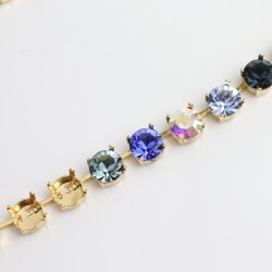 Gold Empty cup chain necklace for 8 mm Swarovski and Preciosa Crystals
