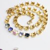 Ketten Fassung  für 8 mm Chatons Swarovski und Preciosa Kristalle Gold
