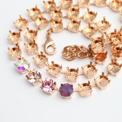 Rose Gold Empty cup chain necklace for 8 mm Swarovski and Preciosa Crystals