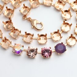 Rose Gold Empty cup chain necklace for 8 mm Swarovski and Preciosa Crystals