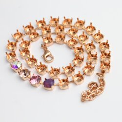 Ketten Fassung  für 8 mm Chatons Swarovski und Preciosa Kristalle Rose Gold