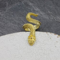 Raw Brass Snake Ring