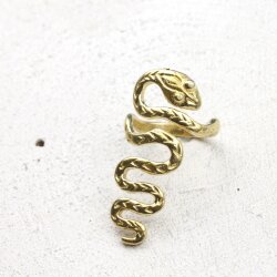 Raw Brass Snake Ring