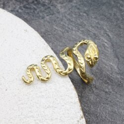 Raw Brass Snake Ring