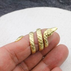 Raw Brass Snake Ring