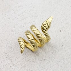 Raw Brass Snake Ring