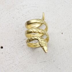 Raw Brass Snake Ring