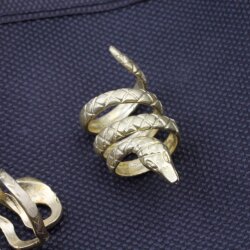 Raw Brass Snake Ring